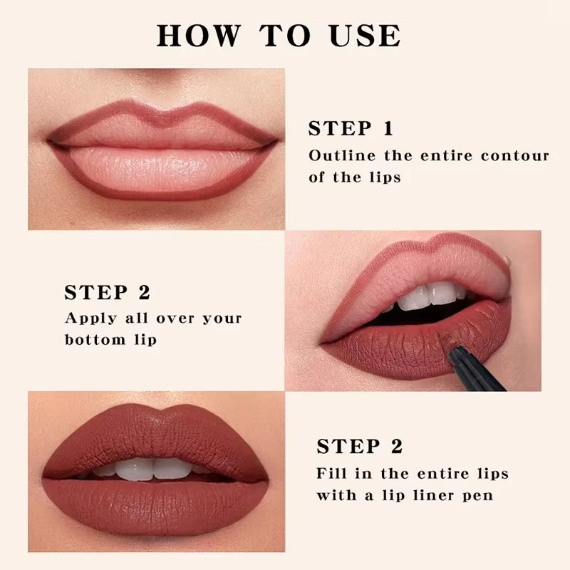 Cool Story Matte Liquid Lip Liner Pencil – Long-Lasting, Smudge-Proof Lip Stick for Bold, Defined, Natural-Looking Lips